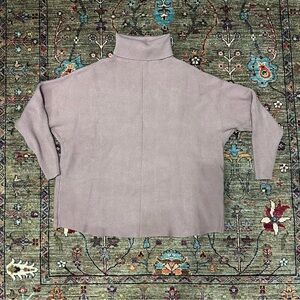 Tan Oversized Turtleneck Sweater